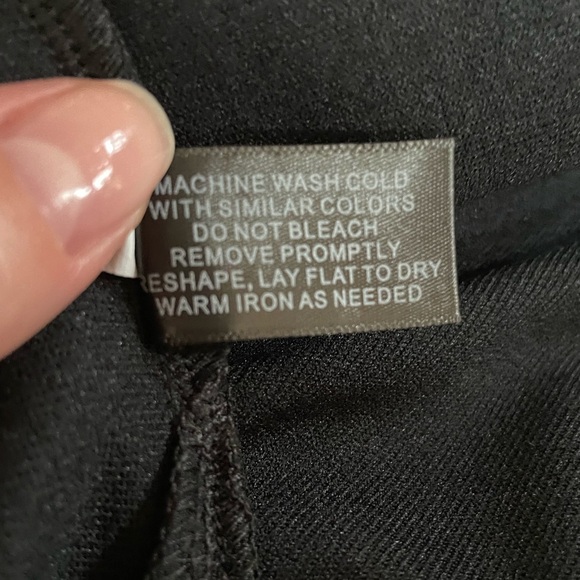 Boston Proper Three Quarter Sleeve Cold Shoulder Black and White Trim Top - Picture 6 of 7